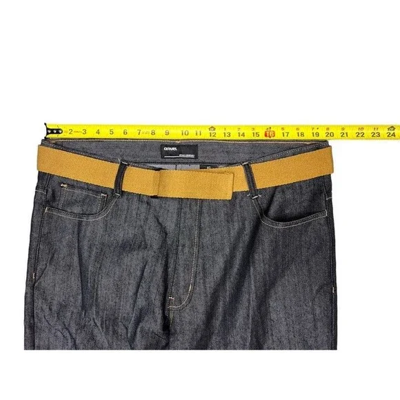 Qruel Jeans Co Straight Fit Mid Rise Black Jeans with Belt Size 40x32 - Picture 9 of 9